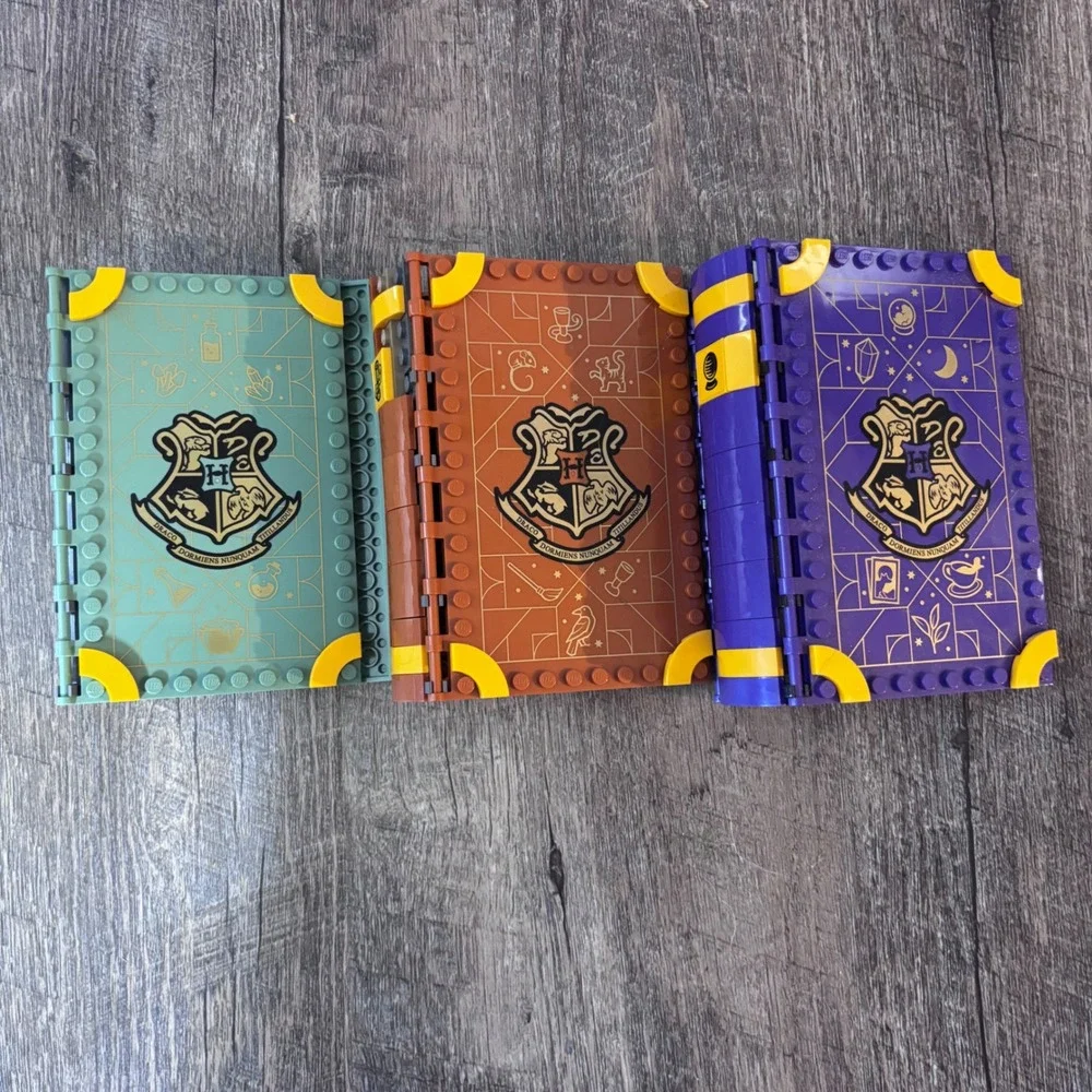 LEGO Harry Potter Hogwarts Moment Book Covers 3pc Green Purple Brown Excellent